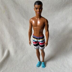 Barbie Ken Doll male Steven African American Beach Swimsuit Sandals shoes 2012